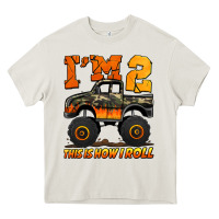 Cream i'm two this is how i roll monster truck birthday Heavy Core Tee - Jasminsmagicworld