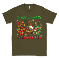Army Green Rockin' Around The Christmas Tree Classic Tee - BundleAndBundleShop