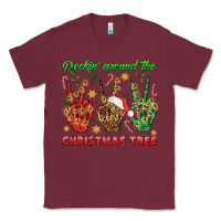 Burgundy Rockin' Around The Christmas Tree Classic Tee - BundleAndBundleShop