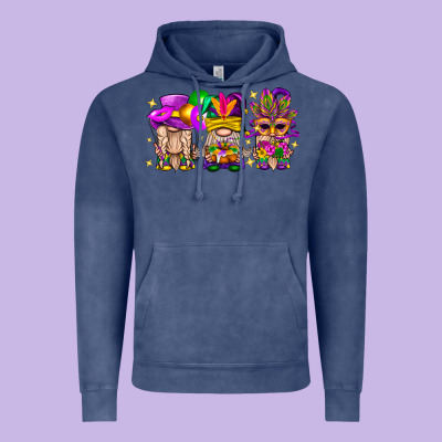 Mardi Gras Gnomies Cakes Flowers And Balloon Vintage Hoodie Designed By Bundleandbundleshop