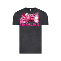 Vintage Black Pink Christmas Truck Vintage Tee - BundleAndBundleShop