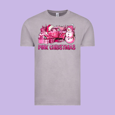 Pink Christmas Truck Vintage Tee Designed By Bundleandbundleshop