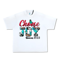 White Choose Joy Urban Heavy Tee - BundleAndBundleShop