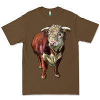 Cacao hereford bull face Premium Tee - LillyAllenDesigns