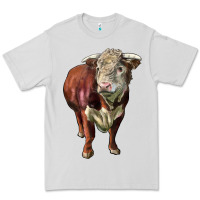 Dove Grey hereford bull face Premium Tee - LillyAllenDesigns