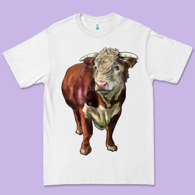 Hereford Bull Face Premium Tee Designed By Lillyallendesigns