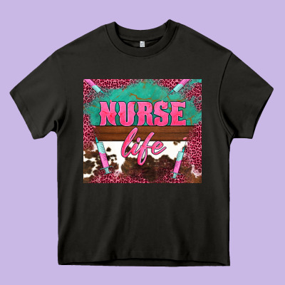 Western Nurse Life Needle Heavy Core Tee Designed By Barkaloodesign