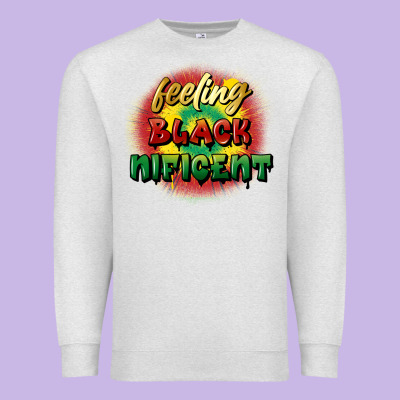 Feeling Blacknificent Premium Sweatshirt Designed By Fadigitalartstudio