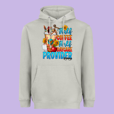Half Coffee Half Daycare Provider Heavyweight Hoodie Designed By Fadigitalartstudio