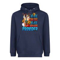 Navy Half coffee half daycare provider Heavyweight Hoodie - FaDigitalArtStudio