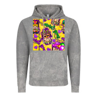 Cloud Rock Mardi gras gnomies seamless pattern Vintage Hoodie - BundleAndBundleShop