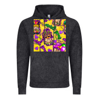 Vintage Black Mardi gras gnomies seamless pattern Vintage Hoodie - BundleAndBundleShop