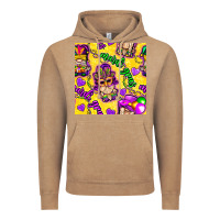 Vintage Coffee Mardi gras gnomies seamless pattern Vintage Hoodie - BundleAndBundleShop