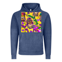 Vintage Denim Mardi gras gnomies seamless pattern Vintage Hoodie - BundleAndBundleShop