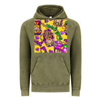 Vintage Olive Mardi gras gnomies seamless pattern Vintage Hoodie - BundleAndBundleShop