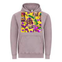 Vintage Zinc Mardi gras gnomies seamless pattern Vintage Hoodie - BundleAndBundleShop