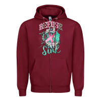 Burgundy refuse to sink cancer Zipper Hoodie - CowGirlArtShop