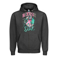 Charcoal Heather refuse to sink cancer Zipper Hoodie - CowGirlArtShop