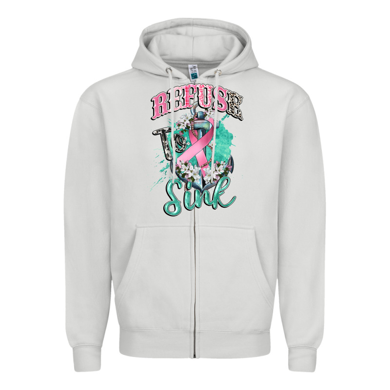 Refuse To Sink Cancer Zipper Hoodie by CowGirlArtShop | Teevron