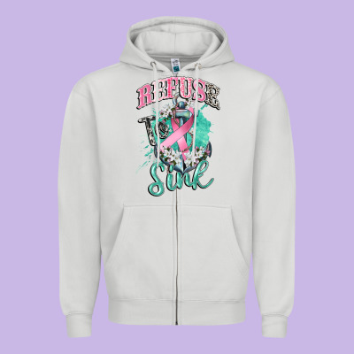 Refuse To Sink Cancer Zipper Hoodie Designed By Cowgirlartshop