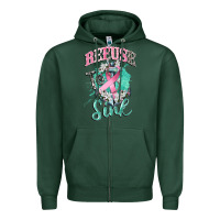 Sports Green refuse to sink cancer Zipper Hoodie - CowGirlArtShop