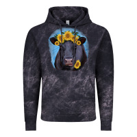 Cloud Black Black Angus with Sunflower Vintage Hoodie - Jasminsmagicworld