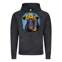 Vintage Black Black Angus with Sunflower Vintage Hoodie - Jasminsmagicworld