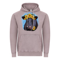 Vintage Zinc Black Angus with Sunflower Vintage Hoodie - Jasminsmagicworld
