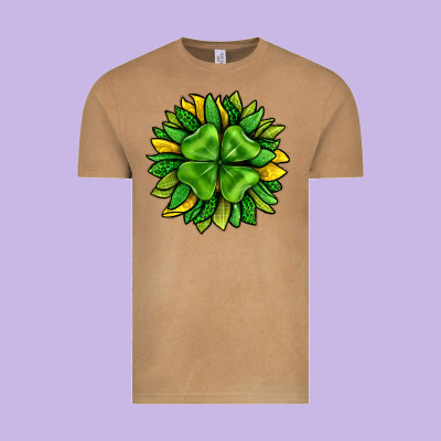 St. Patricks Sunflower With Clover Vintage Tee Designed By Bundleandbundleshop