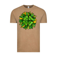 Vintage Coffee St. Patricks Sunflower With Clover Vintage Tee - BundleAndBundleShop
