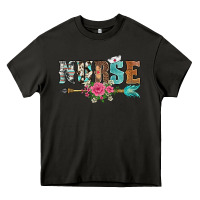 Asphalt western nurse arrow floral Heavy Core Tee - BarkalooDesign
