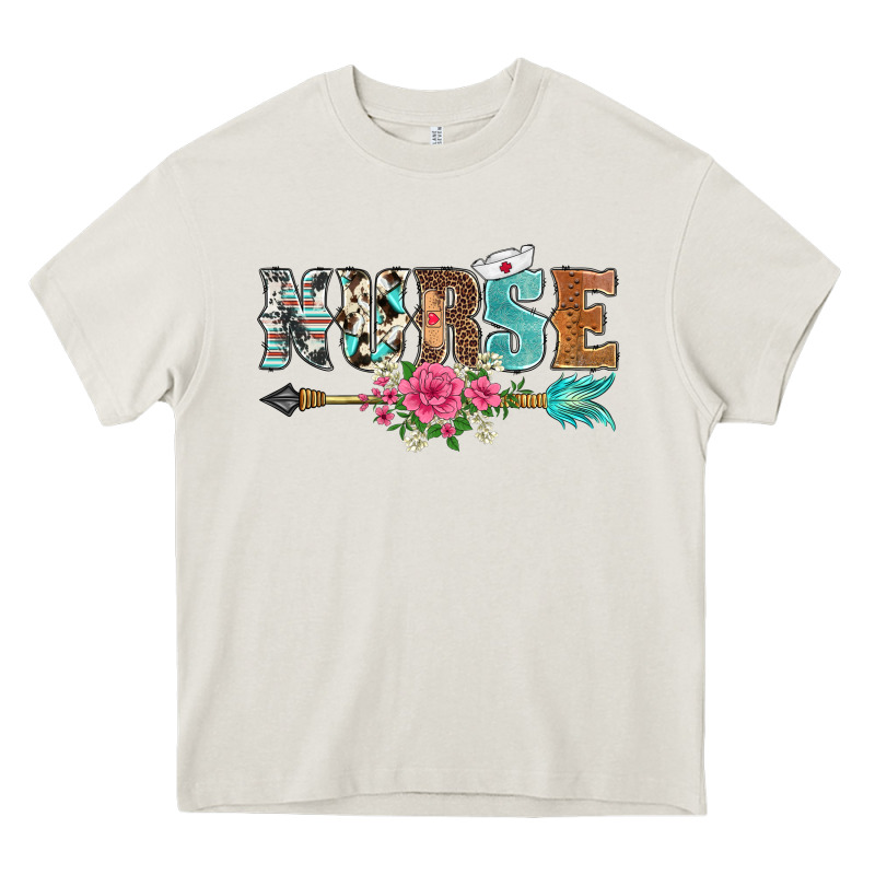 Western Nurse Arrow Floral Heavy Core Tee by BarkalooDesign | Teevron