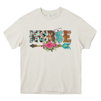 Cream western nurse arrow floral Heavy Core Tee - BarkalooDesign