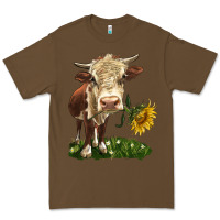 Cacao hereford heifer with sunflower Premium Tee - LillyAllenDesigns