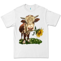 White hereford heifer with sunflower Premium Tee - LillyAllenDesigns