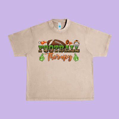 Football Therapy Urban Heavy Tee Designed By Bundleandbundleshop