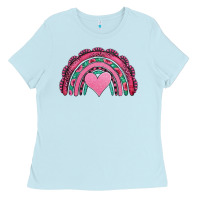Baby Blue valentines day pink gemstones rainbow Ladies Tee - Jasminsmagicworld