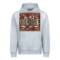 Heather Grey Believe Urban Hoodie - CowhideDigitalArt