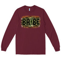 Burgundy Camouflage Patterned Babe Tried Long Sleeve Tee - Bettercallsaul