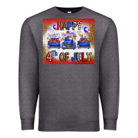 Charcoal Heather Western Happy Fourth Of July Premium Sweatshirt - FaDigitalArtStudio