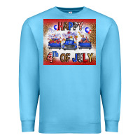 Ocean Blue Western Happy Fourth Of July Premium Sweatshirt - FaDigitalArtStudio