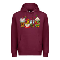 Burgundy juneteenth bhm coffee cups Premium Hoodie - OliviaCreatesArt