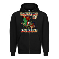 Black christmas in louisiana Zipper Hoodie - CowGirlArtShop