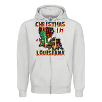 Dove Grey christmas in louisiana Zipper Hoodie - CowGirlArtShop