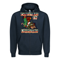 Navy christmas in louisiana Zipper Hoodie - CowGirlArtShop