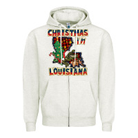 Oatmeal Heather christmas in louisiana Zipper Hoodie - CowGirlArtShop