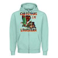 Seafoam christmas in louisiana Zipper Hoodie - CowGirlArtShop