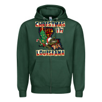 Sports Green christmas in louisiana Zipper Hoodie - CowGirlArtShop