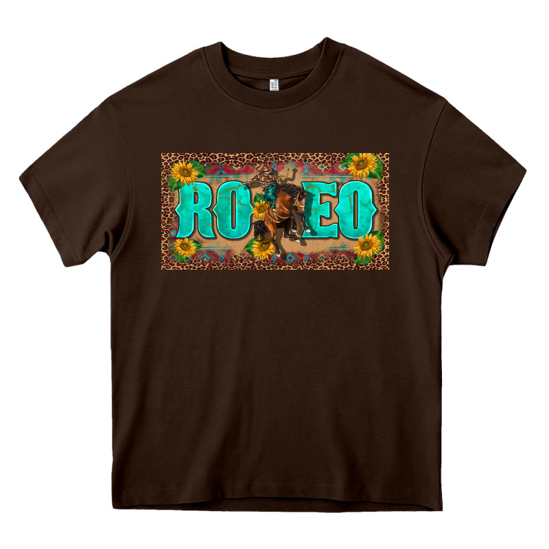 Western Rodeo Horse Leopard Aztek Sunflower License Plate Template Heavy Core Tee by BarkalooDesign | Teevron