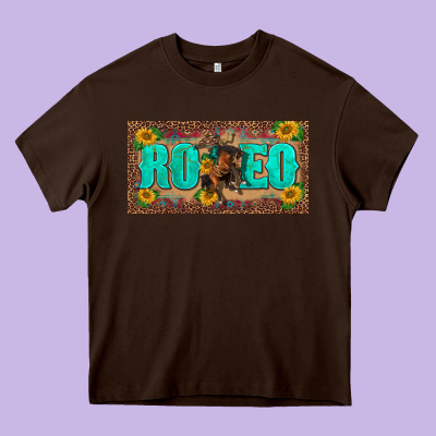 Western Rodeo Horse Leopard Aztek Sunflower License Plate Template Heavy Core Tee Designed By Barkaloodesign